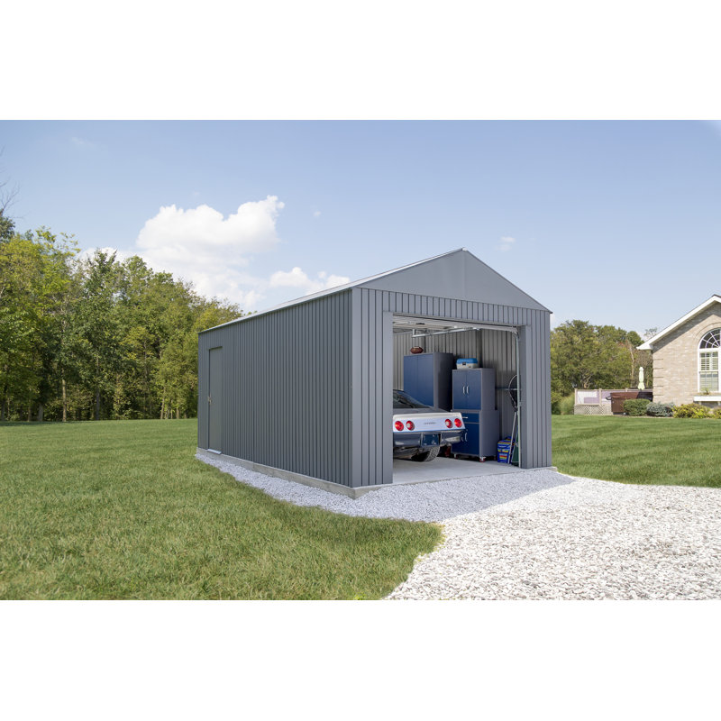 sojag everest 12 ft. x 20 ft. metal garage shed wayfair